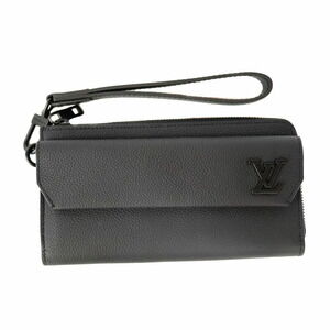 Louis Vuitton Zippy Wallet Grained Calf Leather Black Business